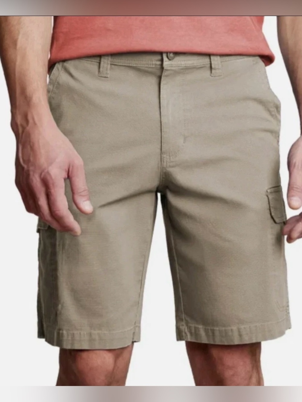 Copper & Oak Men’s Cargo Shorts Flex Waist Stretch Cotton Casual Tan Size 36